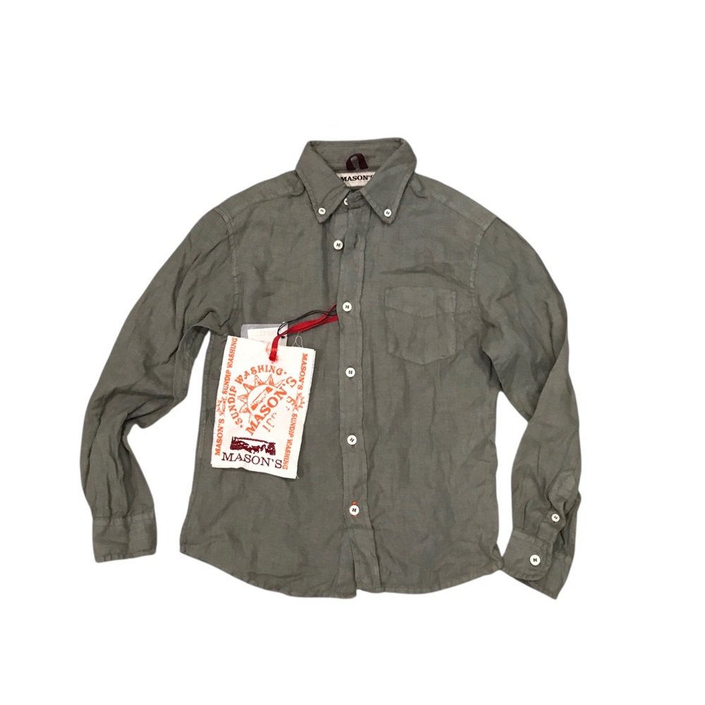 🆕 Masons Olive Green Sun Dipped Linen Shirt